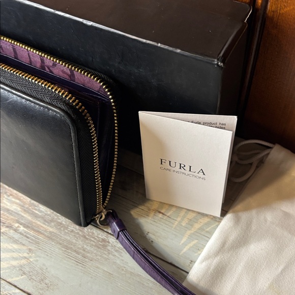 Furla Black Wallet with Purple Accent - Picture 12 of 12